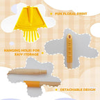 Kids Leaf Rake - 3-Section Adjustable Handle, Lightweight, Wood & Plastic, Small Garden Tool for Children (Yellow)