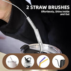 5 Pack Bottle Brush Set with 2 Dish Brush, Palm Scrub Brush and 2 Straw Brush for Kitchen Dishes Bottle Cup Pot Pans and Straws