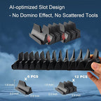 Wrench Organizer for Tool Box & Drawer, Reinforced Anti-Slip Toolbox Organizer System, Universal Tool Organizers and Storage for Wrenches & Screwdrivers (Metric & SAE Labels, No Magnet, Black, 42PC)