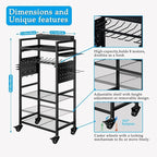 Large Power Tool Organizer Cart with Charging Station, Garage Floor Standing Rolling Drill and Tools Battery Storage Cart on Wheels, Heavy Duty Utility Rack Shelf for Men, Husband, Father.