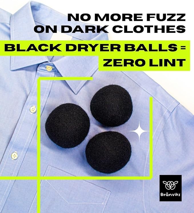 Wool Dryer Balls for Laundry – 6 XL (White & Black Set) – 100% New Zealand Wool – Natural, Reusable & Eco-Friendly Fabric Softener Alternative