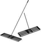 Goplus Lawn Leveling Rake, 36" x 10" Heavy Duty Level Lawn Tool w/ Ergonomic Handle for Soil, Effort-Saving Landscape Rake for Garden, Backyard, Golf Course, Farm, Pasture, Black