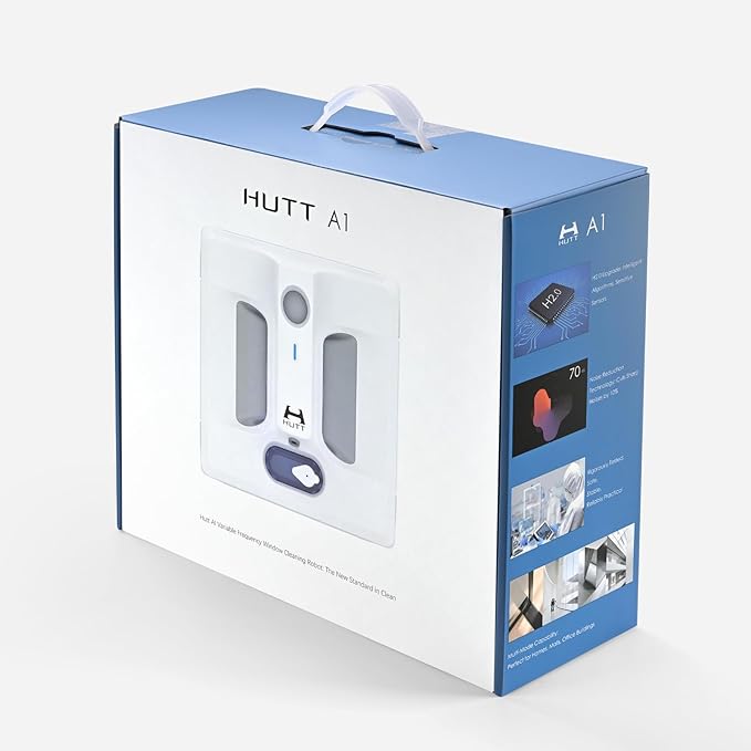 Auto Window Cleaning Robot A1, Upgraded 4 Water Spray & 6000PA High Suction Power Window Cleaner with Laser Sensor Detection, Perfect for High-Rise Windows, Tiles and Glass