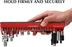EMENTOL Magnetic Socket Accessory Holder, Red, 35 Pieces Holes, Organize Adapters, Universal Joints and Bits