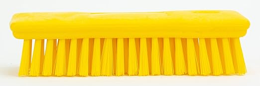 SPARTA 42024EC04 Comfort Grip Plastic Scrub Brush, Hand Brush For Cleaning, 8 Inches, Yellow