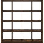 Furinno Cubicle Open Back Decorative Cube Storage Organizer, 16-Cube, Amber Pine