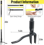 Jardineer Weed Puller Tool, 45" Stand Up Weed Remover Tool with Reinforced All-Steel Handle & 4-Claw Steel Head, Heavy Duty Manual Weeder for Garden Lawn Yard, Easily Remove Weeds Without Bending