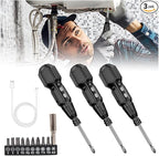 Electric Screwdriver Cordless Rechargeable Power Screwdriver Set, Portable Automatic Home Repair Tool Kit with LED Lights & USB Charging Cable for Men (3PCS)
