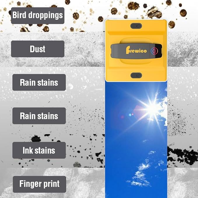 Frewico Window Cleaning Robot, Intelligent Cleaning with 4-Nozzle Wide-Angle Spray Technology, Deep Edge Cleaning, 5600Pa Suction Power