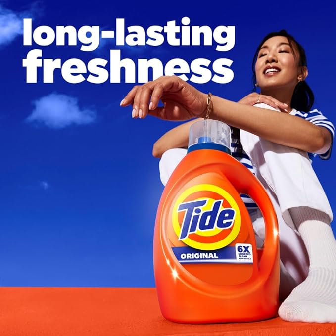 Tide Liquid Laundry Detergent, Original Scent, 80 fl oz, 64 Loads, Boosted Clean Even in Cold Water with Concentrated Washing Soap
