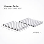 Aluminum Soap Dish (Pack of 2) – Rustproof Anodized Metal Soap Holder with Fast Drainage, Non-Slip Silicone Base, Modern Minimalist Design – Durable & Easy to Clean for Bathroom, Kitchen & Sink