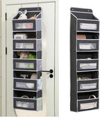 Over The Door Organizer Storage, 5 Shelf Hanging Door Organizer with 5 Large Capacity Pockets, Anti Tilt 44 lb Load Hanging Organizer for Bedroom, Bathroom, Pantry, Nursery (Grey, 1 Pack)
