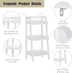 UTEX 3-Tier Ladder Shelf, Bathroom Shelf Freestanding, 3-Shelf Spacesaver Open Wood Shelving Unit, Ladder Shelf (White)