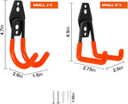 Steel Garage Hooks Wall Tool Organizer, 8 Pack Garage Storage Hook Heavy Duty Utility Storage Hangers Orange for Ladders, Ropes, Garden Tools