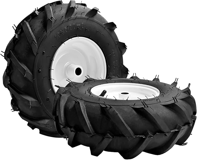 (2 Pack) 13x5.00-6" Tiller Tire and Wheel-Heavy Duty,3/4" Axle & 3-1/8" Centered Hub, Compatible with Craftsman, Troy-Bilt, Lawn Tractors & Tillers – Replacement for Garden, Farm, Landscaping