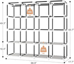 Portable Closet for Hanging Clothes, 67 Inch Wide Portable Wardrobe Closet with Cover, 4 Hanging Rod, Storage Shelves and Side Pockets, Large Free Standing Closet for Bedroom, Printing