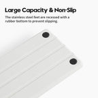 Instant Dry Sink Caddy Kitchen Sink Organizer, Quick Drying Diatomaceous Earth Stone Sink Tray Sponge Holder Soap Dish, Bathroom Countertop Vanity Dispenser Toothbrush Bottle, White, 10" x 4"