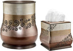 Zahari Home 2pc Miramar Bathroom Set Waste Basket & Tissue Cover Modern Classic Decor Stylish Unique Design Beautiful Multi Color Bathroom Accessories Set