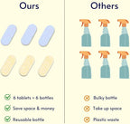 Multi-Purpose Cleaner Starter Kit-Lavender and Lemon Scent all purpose cleaner concentrate,cleaning tablets (6 Refill tablets) with Reusable Bottle Multi-Surface Household Cleaner, 6x17fl oz