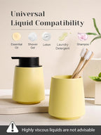 INGOFIN Ceramic Soap Dispenser, 14 oz Bathroom Hand Soap Dispenser, Liquid Dispenser with Pump, Refillable Modern Lotion Dish Dispenser for Kitchen, Matte Yellow
