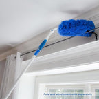 Unger Connect and Clean Microfiber Duster with Pivoting Handle, Dusters for Cleaning, Compatible with Telescopic Poles, Dusting Tools, Cleaner Tool for Windows, TVs, Moldings, Cupboards, Cabinets
