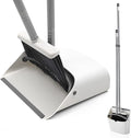 Broom and Dustpan Set, JEHONN Long Handle Lightweight Broom Set Upright Standing Dustpan Stand Up Store Sweep Set for Home Room Kitchen Office Lobby
