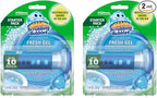 Scrubbing Bubbles Fresh Gel Toilet Bowl Cleaning Stamps, Helps Keep Toilet Clean and Helps Prevent Limescale & Rings, Rainshower Scent, 1 Dispenser with 6 Fresh Gel Stamps (Pack of 2)