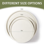 Silicone Bathroom Tray Round Vanity Tray Decorative Soap Holder Kitchen Countertop Organizer Coffee Table Decor for Candle, Perfume, Plant, 10 Inch, Beige