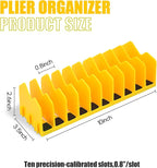2 Pack Pliers Organizer Storage Rack, Plier Organizer for Toolbox Pliers Wrench Screwdriver, 20 Slots Tool Boxes Drawer Storage for Cutters Tools with Non-Slip Rubber Base,Yellow