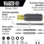 Klein Tools 32500MAG Magnetic Multi-Bit Screwdriver / Nut Driver, 11-in-1 Multi Tool with 8 Bits, 3 Nut Driver Sizes, Cushion Grip Handle