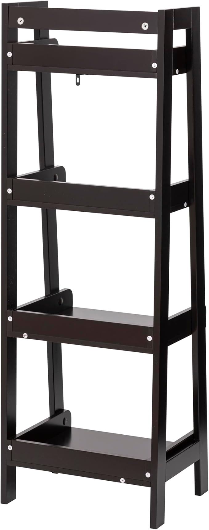 UTEX 4-Tier Ladder Shelf, Bathroom Shelf Freestanding, 4-Shelf Spacesaver Open Wood Shelving Unit, Ladder Shelf (Espresso)