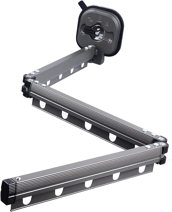 AUNMAS Wall Mounted Clothes Drying Rack, Retractable Clothes Hanger Rack Laundry Organizer Clothesline No Drilling Installation for Balcony Laundry Bathroom(Tri Fold Grey)