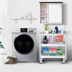 DDJ Stainless Steel Utility Cart on Wheels, 3-Tier 1100 lbs Heavy Duty Tool Cart with Wheels, Commercial Rolling Service Cart for Garage Workshop Warehouse Mechanic Kitchen 18.1" D x 30.7" W x 36.2" H