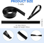 Black Squeegee Replacement Blades, 41in/roll Silicone Window Rubber Squeegee Refill Blades Head for Windows, Shower Doors, Glass Cleaning