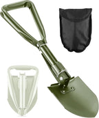 Digging Shovel, 18.5'' Lightweight Camping Shovel Portable High Carbon Steel Folding Mini Trowels for Outdoor Camping Backpacking Hiking Car Emergency Home Garden(Olive)