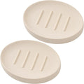 Soap Dish Bathroom Resin Bar Soap Holder for Shower Soap Tray for Kitchen Sink 2 Pack(Cream)