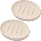 Soap Dish Bathroom Resin Bar Soap Holder for Shower Soap Tray for Kitchen Sink 2 Pack(Cream)