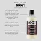 Doozy 64 oz Furniture & Cabinet Polish for All Wood & Metal, Leather & Glass - Oak, Teak, Dark & Light Wood - Best to Clean, Restore, Protect, Shine & Conceal Fine Surface Scratches
