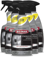 Weiman Stainless Steel Cleaner and Polish - Protects Appliances from Fingerprints and Leaves a Streak-Free Shine for Refrigerator, Dishwasher, Oven, Grill, 22 oz, 6 Pack