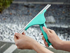 Leifheit Window Squeegee XL and Telescope Handle 200 cm, Window Wiping Set, Window Squeegee and Long Handle, Easy Window Cleaning Click System Handle