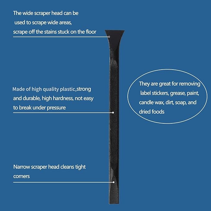 Tpyx Scraper Small Plastic Scraper Tool, Multi-Purpose Scraper Non-Scratch Cleaning Tool, Used in Narrow Spaces and Gaps, Perfect for Removing Oil stains, Labels, Food, Dirt, Paint, Etc. (3)