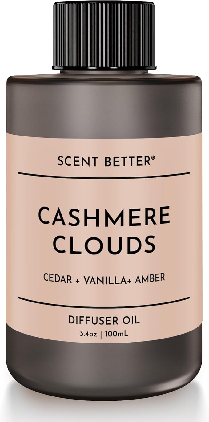 Scent Better Cashmere Clouds Aroma Essential Oil Blend: an Aromatherapy Blend of Cedar, Vanilla, and Amber for Ultrasonic Diffusers & Nebulizers (3.3 Fl Oz, 100 mL)
