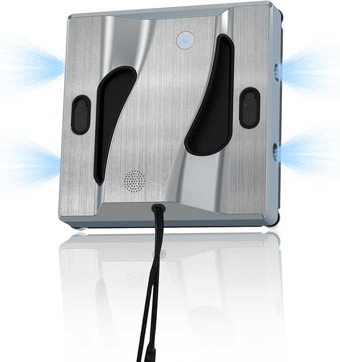 Window Cleaning Robot 6000Pa Suction Power Window Cleaner Robot with 4 Water Spray Intelligent Cleaning with App Control, Perfect for High-Rise Windows, Tiles and Glass Doors