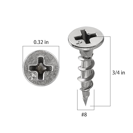 (398 pcs)#8X3/4 410 Stainless Steel Fastener Drywall Screws-Phillips with coarse Threaded tip, Black, Suitable for Drywall Slate, Wood, etc.(1 pounds)