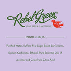 Rebel Green Sparkling Glass Spray - Streak-Free Natural Glass Cleaner for Windows, Mirrors, and Surfaces - Lavender & Grapefruit Scent - 16 oz - 2 Pack