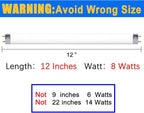 8 Pack F8T5/CW Fluorescent Bulbs, T5 12 inch 8 Watts Under Cabinet Light Bulb Cool White, G5 Mini Bi 420 Lumen