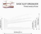 10 Pieces Shoe Slot Organizer, Double Layer Adjustable Shoe Rack Storage Rack, Saving Space in Wardrobe and Shoe Cabinet (Clear)