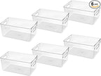 Clear Plastic Storage Bins, Pantry Organizers and Storage Containers Fridge Organizer Bins for Organizing Kitchen Cabinet Organizer Bin Bathroom Freezer Refrigerator Organization