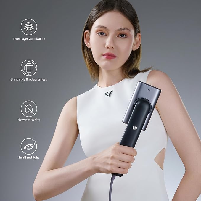 G9 Steamer for Clothes 2-in-1 Portable Iron and Steamer Handheld Garment Steamer Heat-up 0.9 lbs,1200W Light Mini Steam Iron for travel and home 1