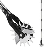 Wheel Rotary Edger Manual Lawn Tool for Sidewalk Edger Rotary Wheel Rotary Wheel Manual Edger Lawn Tool Strong 4 Sections Stainless Steel Handle